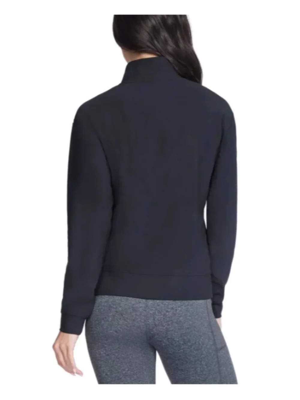 Skechers Go Walk Women's Ribbed Quarter Zip Pullover Black Size XL - Picture 2 of 10